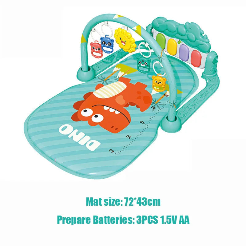 Baby Musical Play Mat with Piano & Hanging Toys (0–12M)